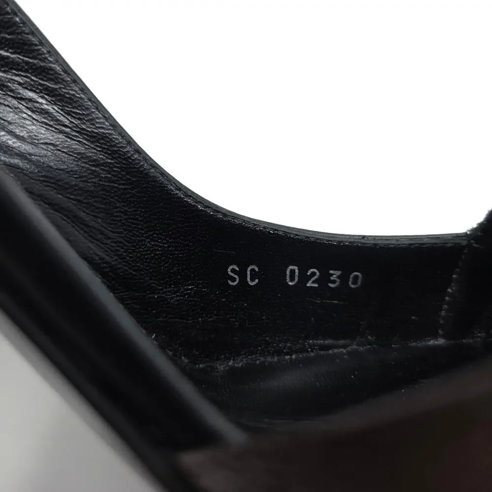 Louis Vuitton Monogram Slingback Pumps Cherie Pointed Toe Leather Heels 37.5 7.5